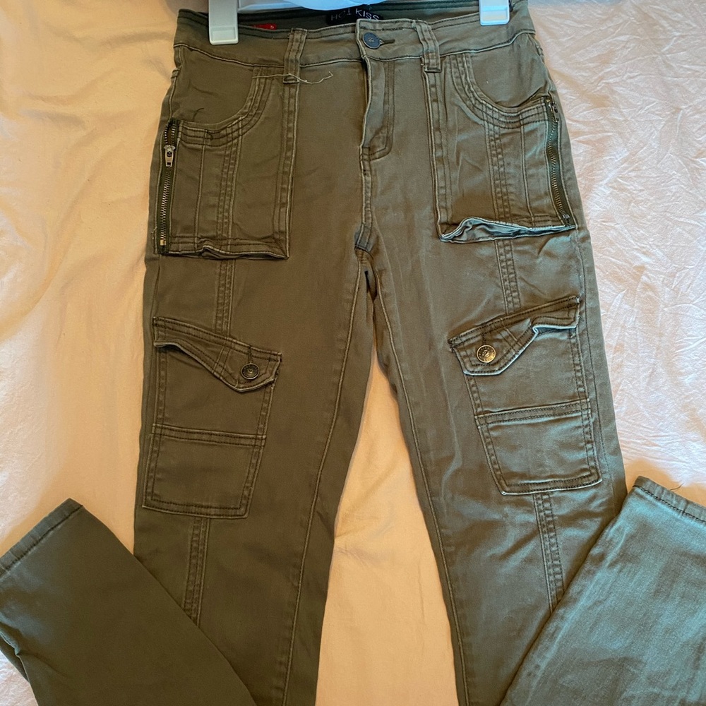 Army green pants in the size 4 by 27